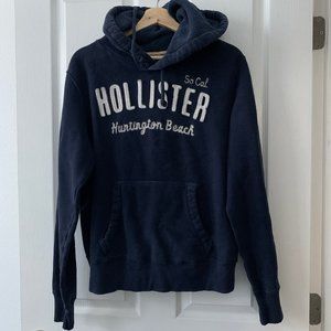 Hollister Navy Hoodie Sweater Men's Medium